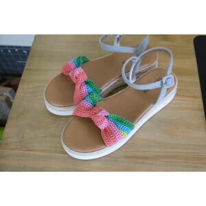 NWOT Steve Madden Multicolor Woven Espadrille Platform Strap Sandal Kids 5 | W 7